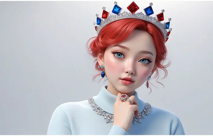 Beautiful Queen Unique 3D Character Illustration
